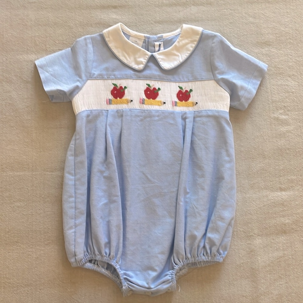 Boys Silly Goose smocked bubble- size 24 months